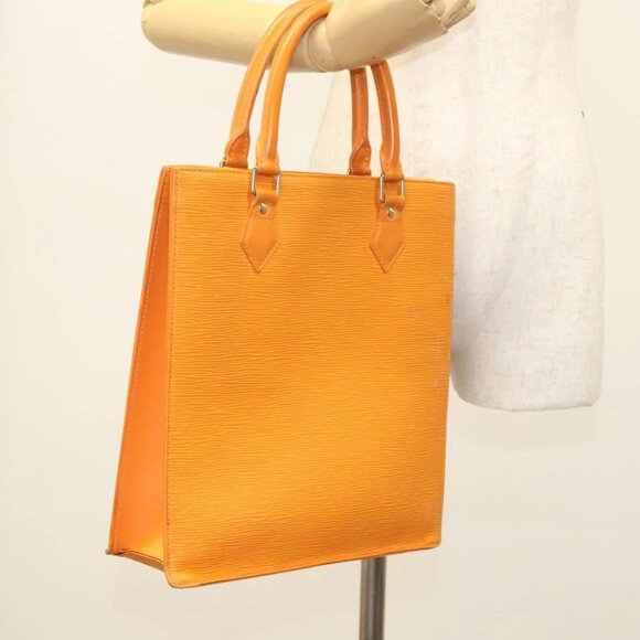LOUIS VUITTON Epi Sac Plat Hand Bag Orange Mandarin M5274H LV Auth - Picture 1 of 16
